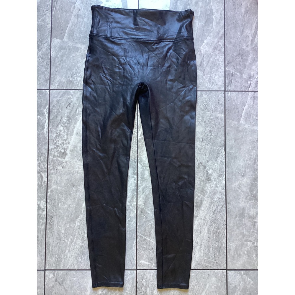 Spanx Faux Leather Leggings Black High Waisted XL 20110R